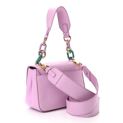 Salvatore Ferragamo Calfskin Flower Flap Bag Pink 3 of 9
