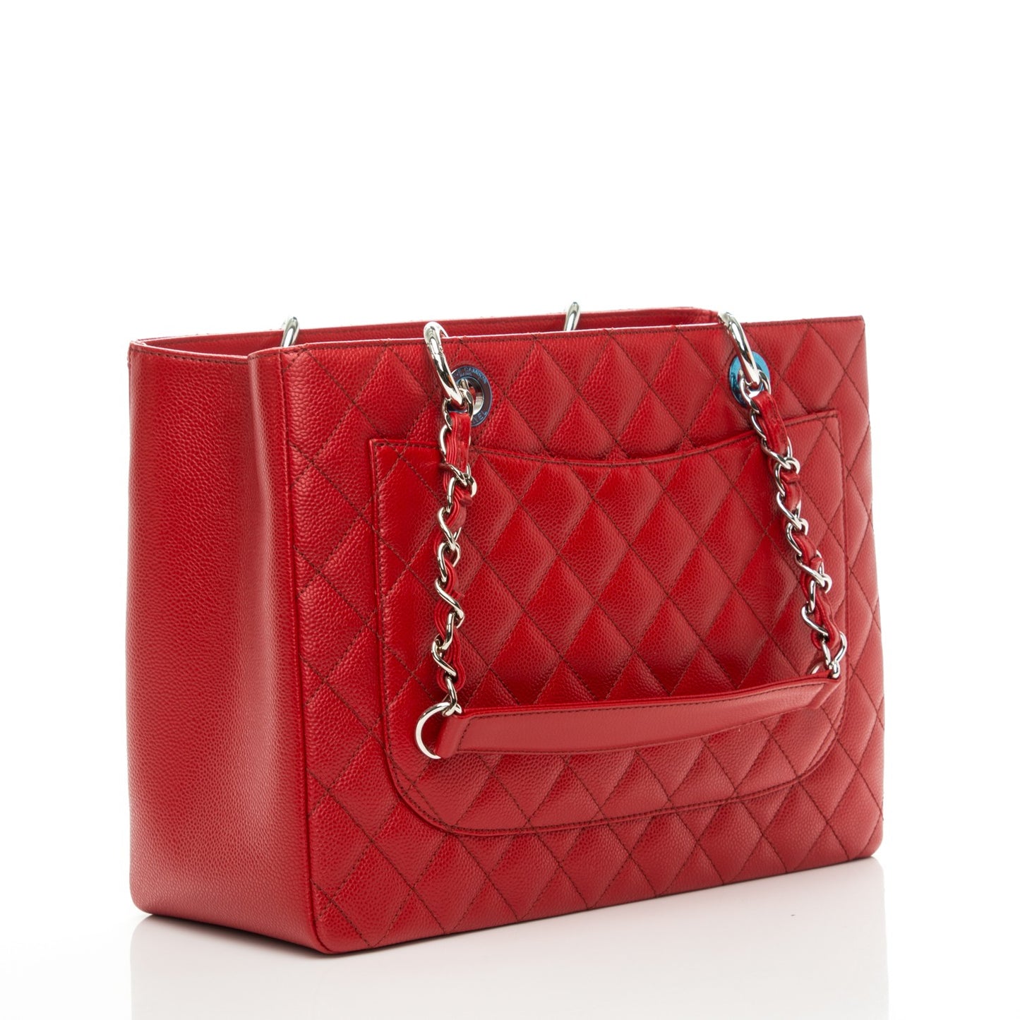 Caviar Quilted Grand Shopping Tote GST Red
