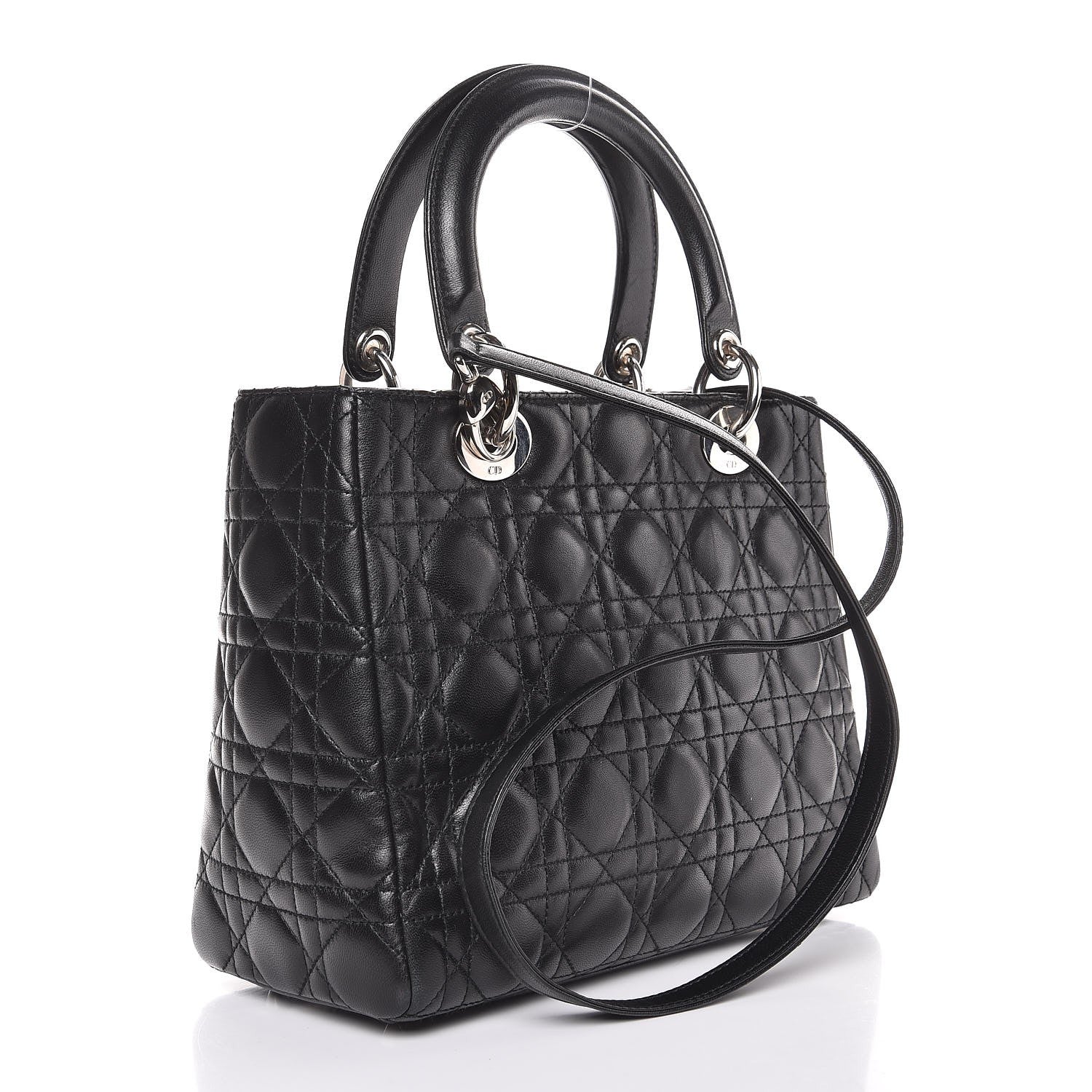 Christian Dior Lambskin Cannage Medium Lady Dior Black 4 of 8