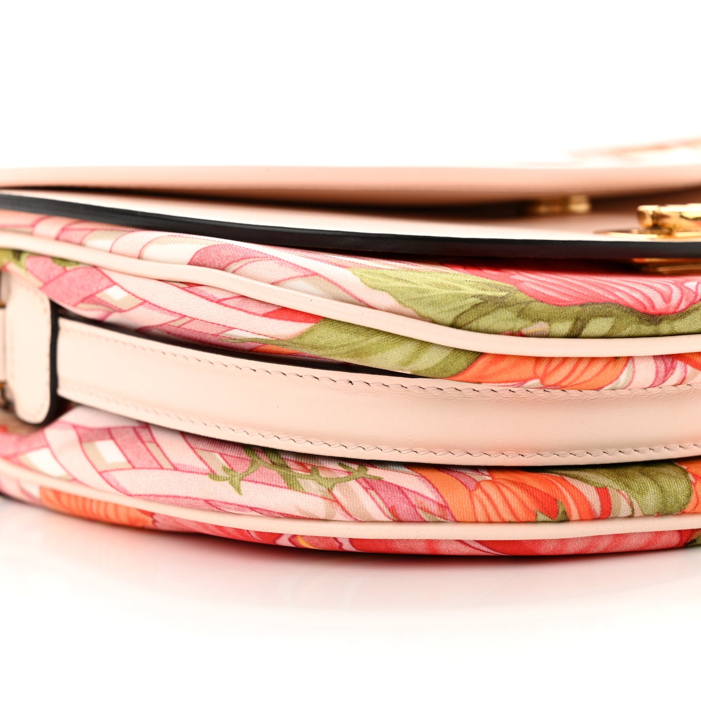 SALVATORE FERRAGAMO Nylon Calfskin Vimini Travel Crossbody Bag Pink Lemonade