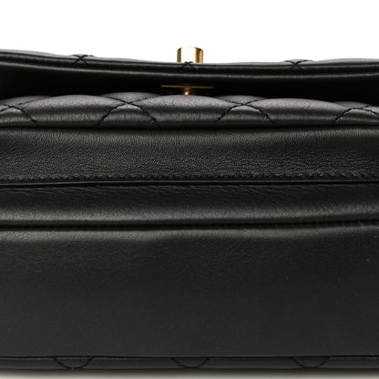 Chanel Calfskin Quilted Top Handle Flap Black 14 of 20