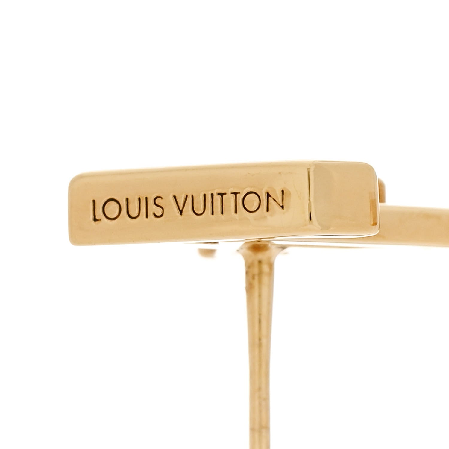 Louis Vuitton Metal LV Iconic Earrings Gold 5 of 5