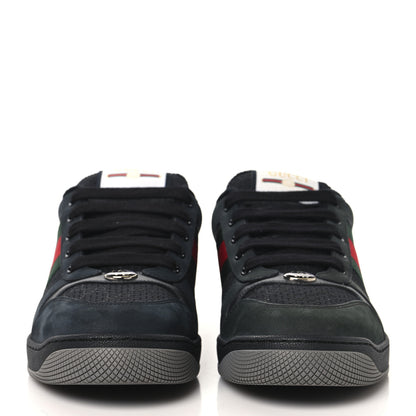 Gucci Calfskin Nylon GG Monogram Calfskin Web Mens Screener Sneakers 8 Black 3 of 10
