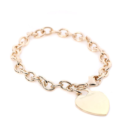 Tiffany 18K Yellow Gold Heart Tag Charm Bracelet 1 of 4
