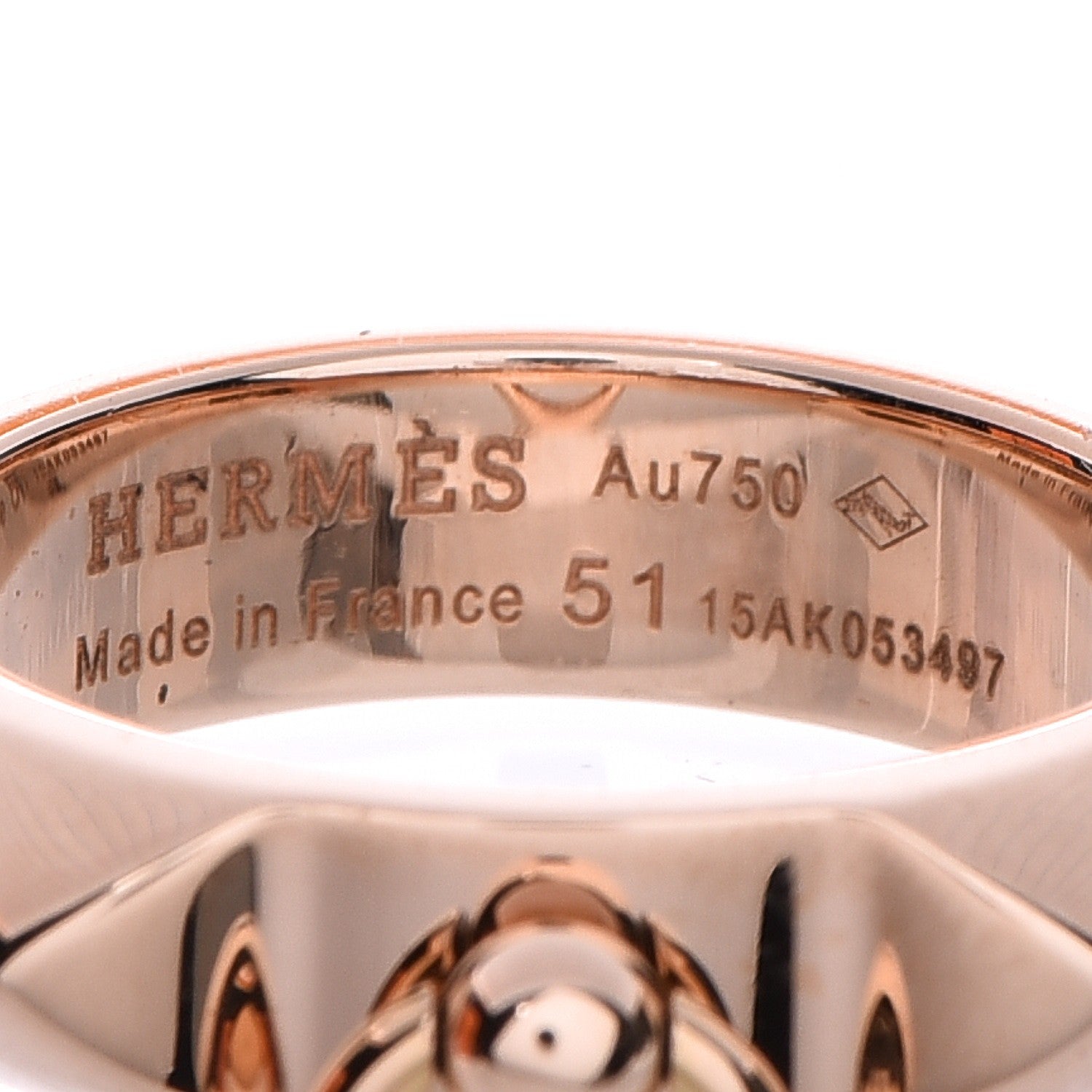 Hermes 18K Rose Gold PM Collier De Chien Ring 51 5.75 3 of 4
