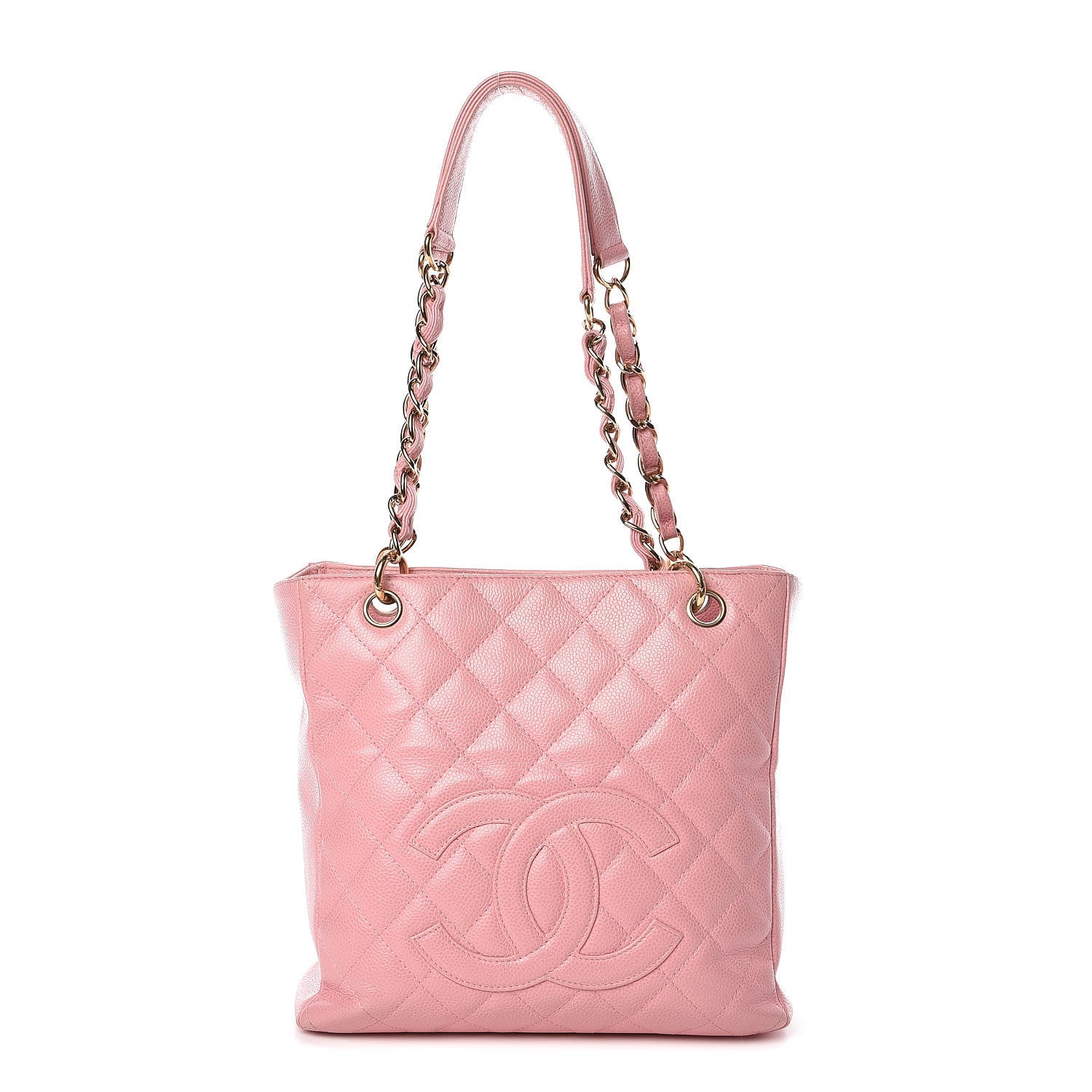 Chanel Caviar Quilted Petit Shopping Tote PST Pink 1 of 10