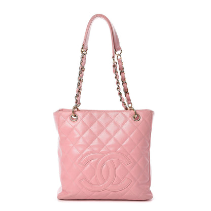Chanel Caviar Quilted Petit Shopping Tote PST Pink 1 of 10