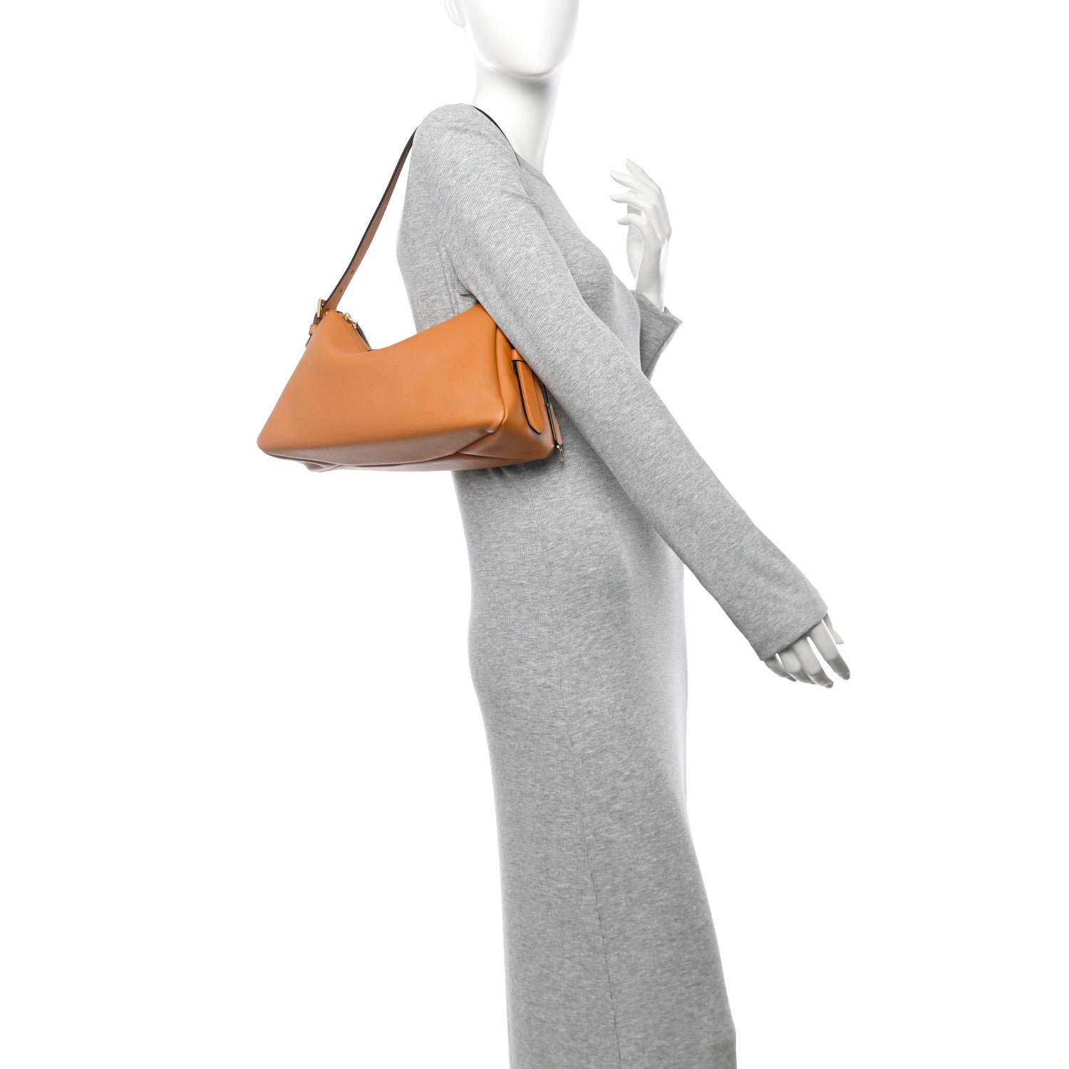 Prada Soft Calfskin Medium Aimee Shoulder Bag Amber 2 of 9