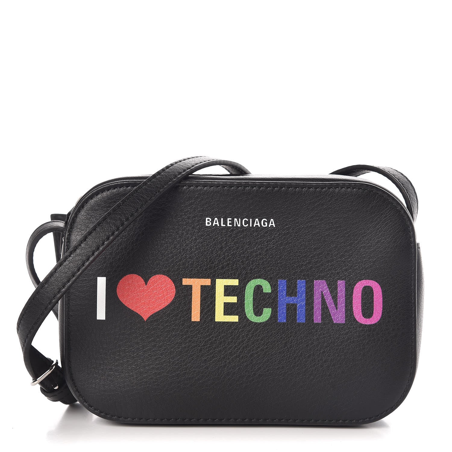 Balenciaga Calfskin I Love Techno XS Everyday Camera Bag Black 1 of 9