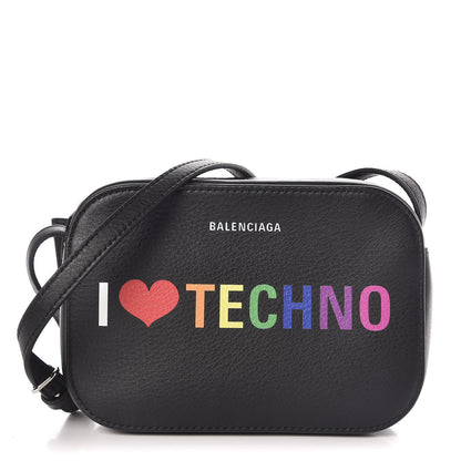 Balenciaga Calfskin I Love Techno XS Everyday Camera Bag Black 1 of 9