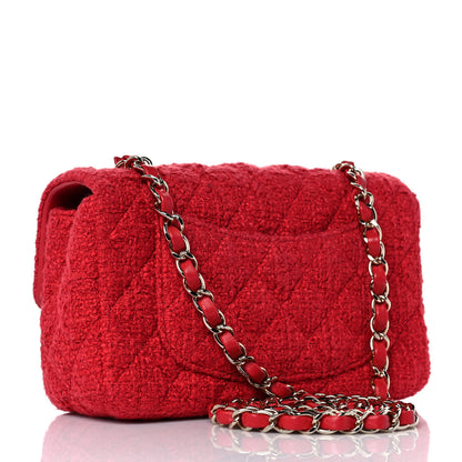 Chanel Tweed Quilted Mini Rectangular Flap Red 3 of 10
