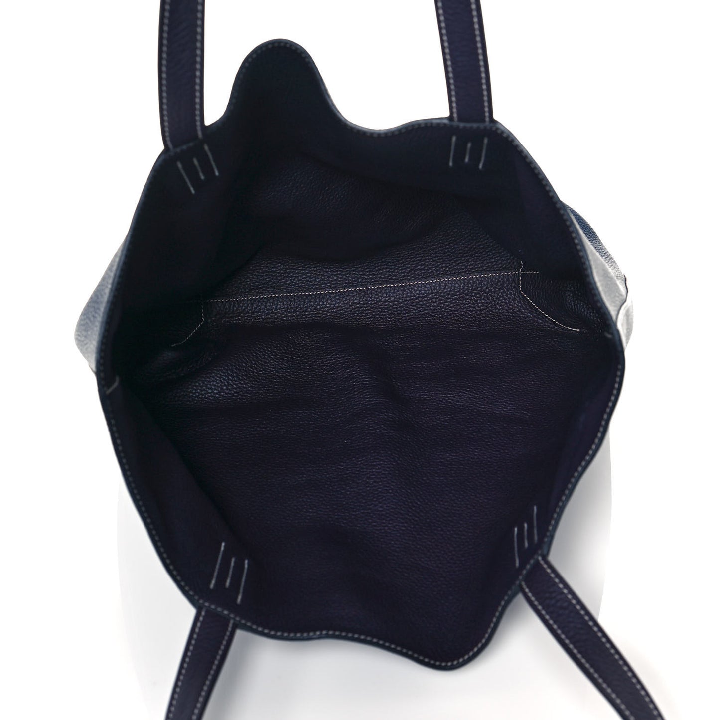 Taurillon Clemence Double Sens 36 Reversible Tote Bleu Saphir Prune