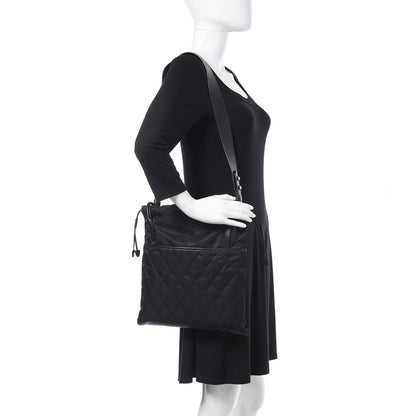 Prada Tessuto Nylon Ricamo Small Drawstring Bag Black 2 of 8