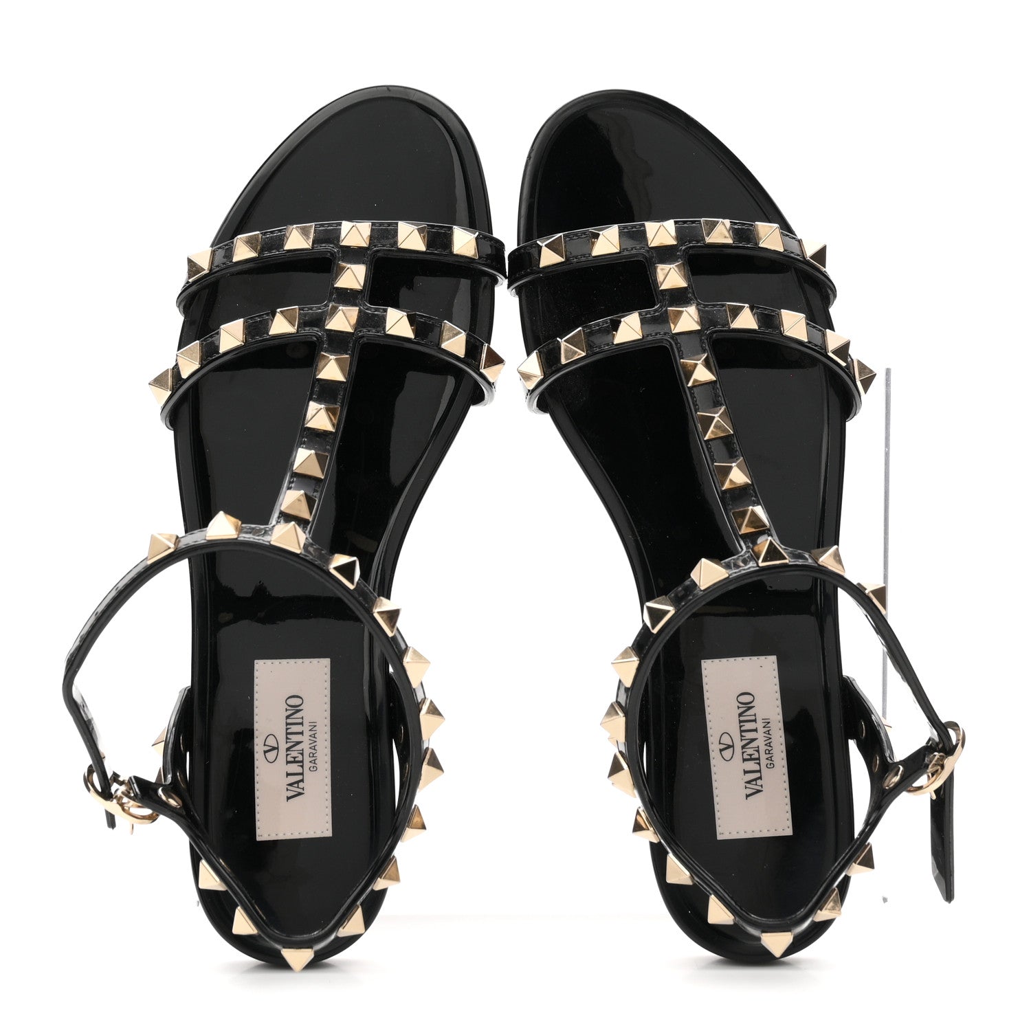 Valentino Garavani PVC Jelly Rockstud Caged Sandals 35 Black 2 of 8
