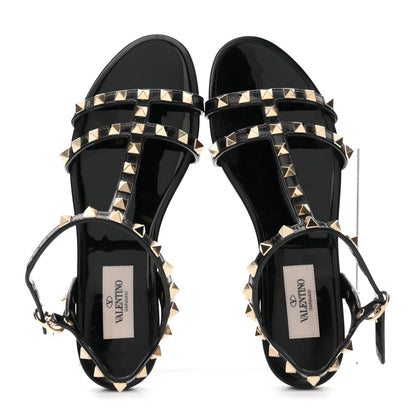 Valentino Garavani PVC Jelly Rockstud Caged Sandals 35 Black 2 of 8