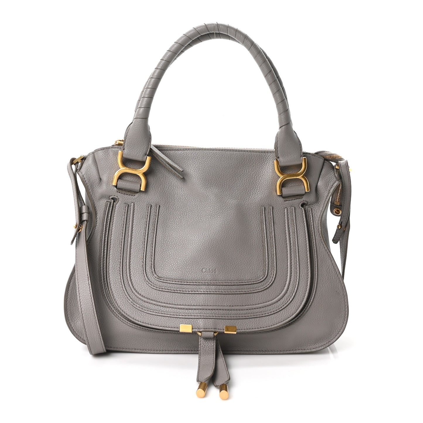 Calfskin Medium Marcie Satchel Cashmere Grey
