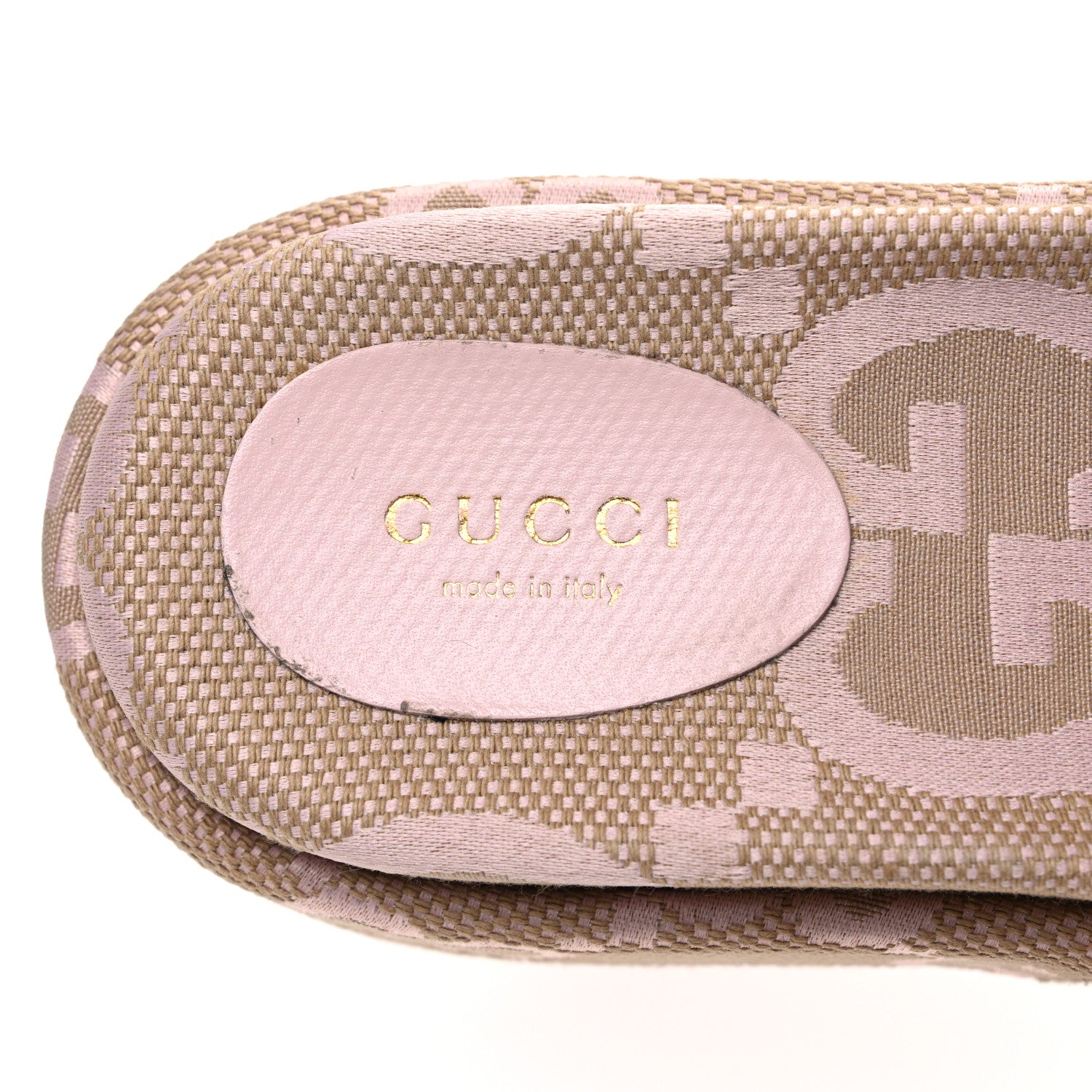 Gucci Monogram Jumbo GG Angelina Platform 55mm Slide Sandals 37 Beige Perfect Pink 9 of 10