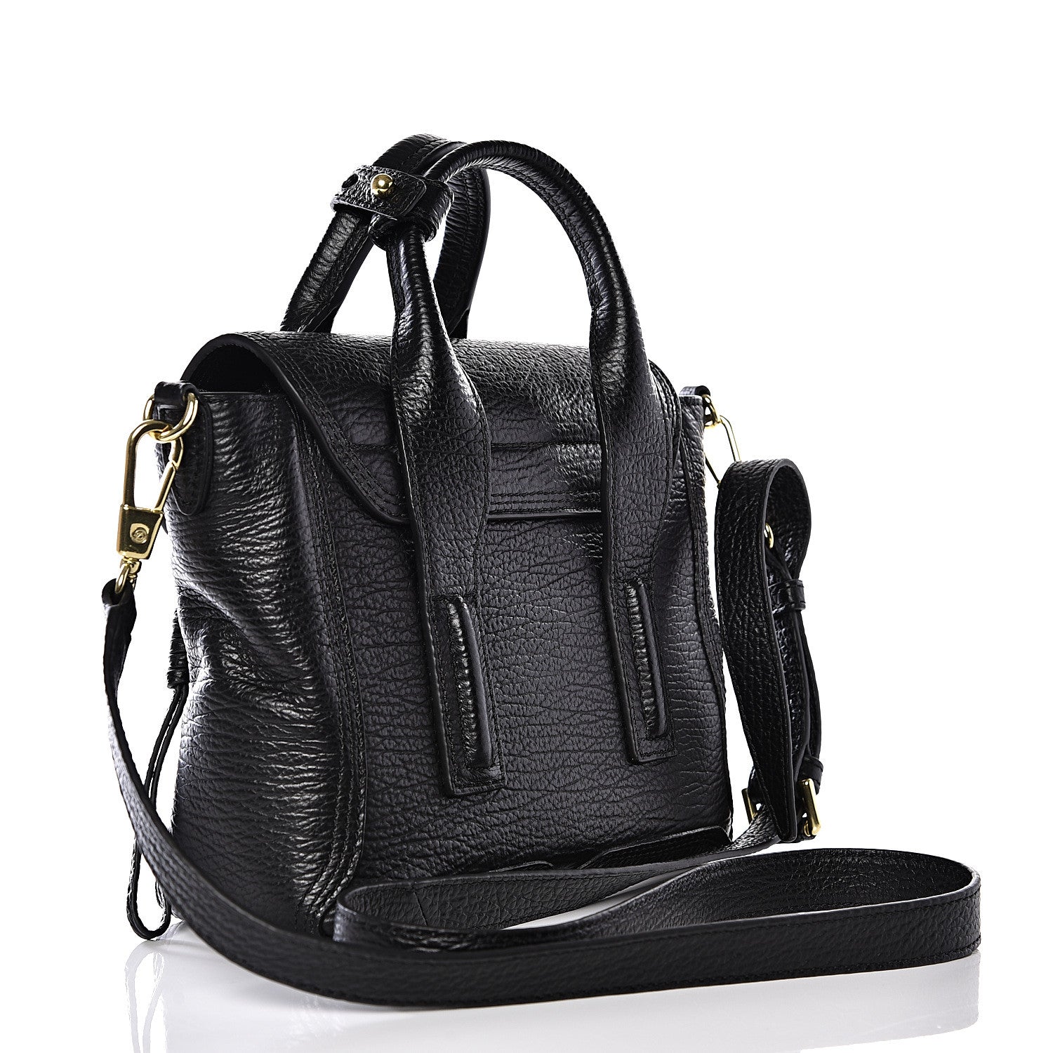 3.1 Phillip Lim 3.1 Textured Calfskin Mini Pashli Satchel Black 2 of 8