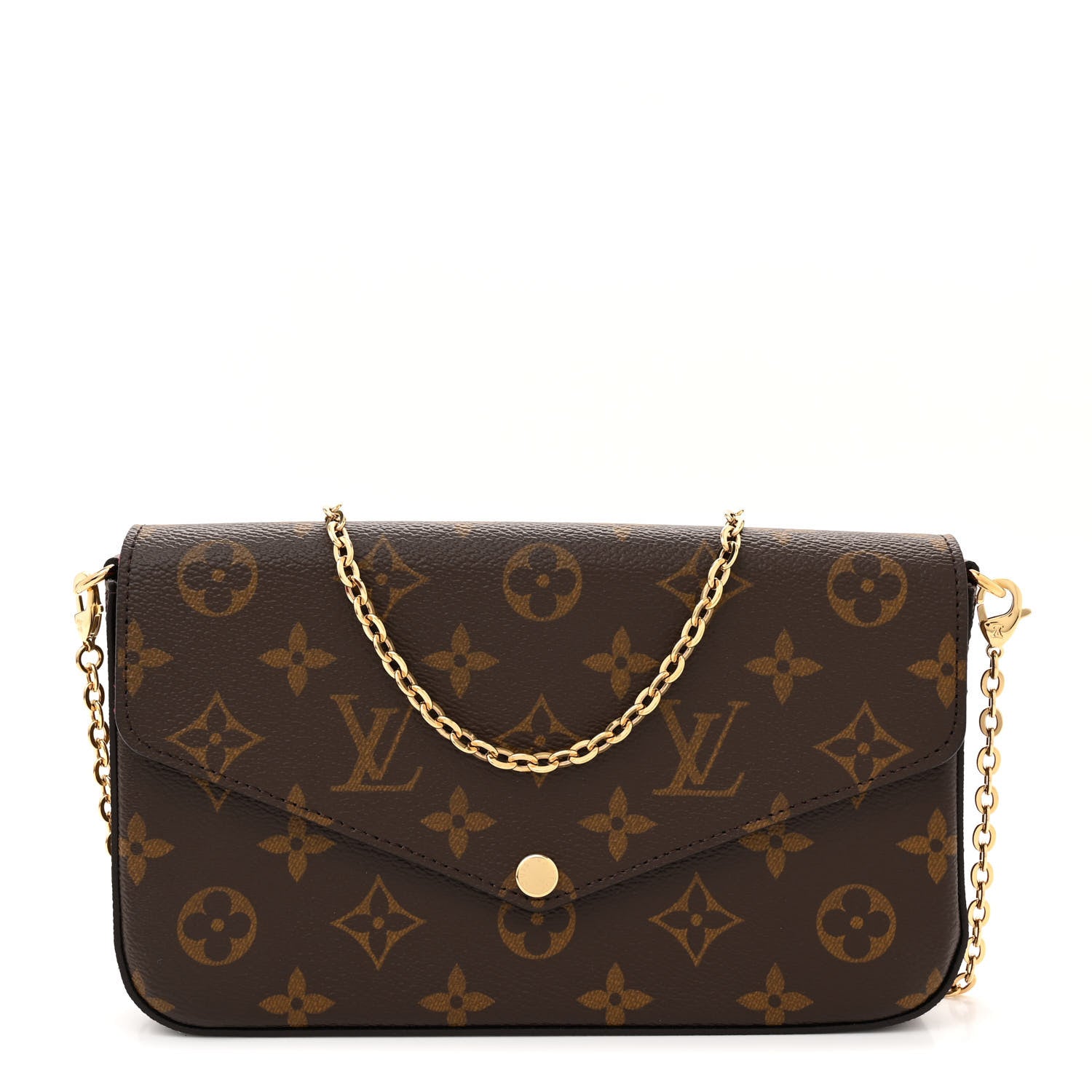 Louis Vuitton Monogram Pochette Felicie Chain Wallet Fuchsia 1 of 10