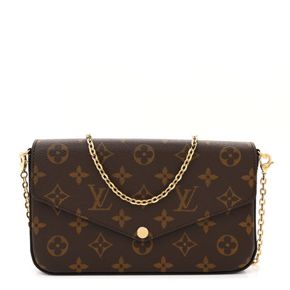 Louis Vuitton Monogram Pochette Felicie Chain Wallet Fuchsia 1 of 10