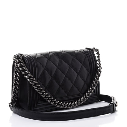 Chanel Calfskin Double Stitch Medium Boy Flap Black 2 of 4