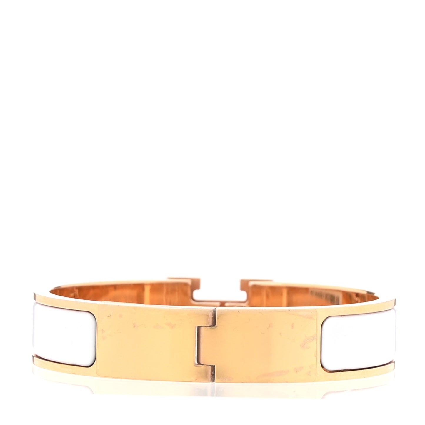 Enamel Narrow Clic Clac H Bracelet PM White