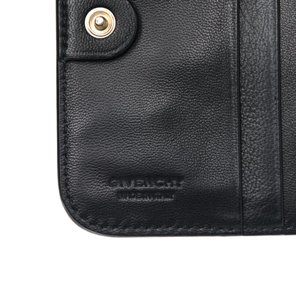 Givenchy Lambskin Shark Lock Zip Around Compact Wallet Black 7 of 9