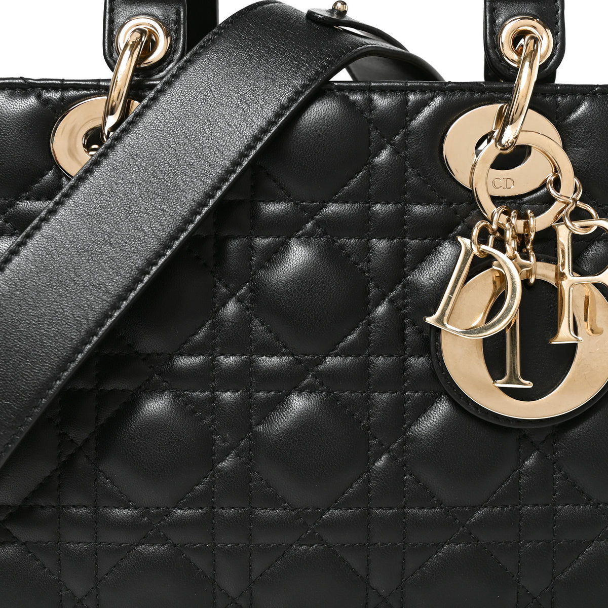 Christian Dior Lambskin Cannage Small My ABCDior Lady Dior Black 6 of 8