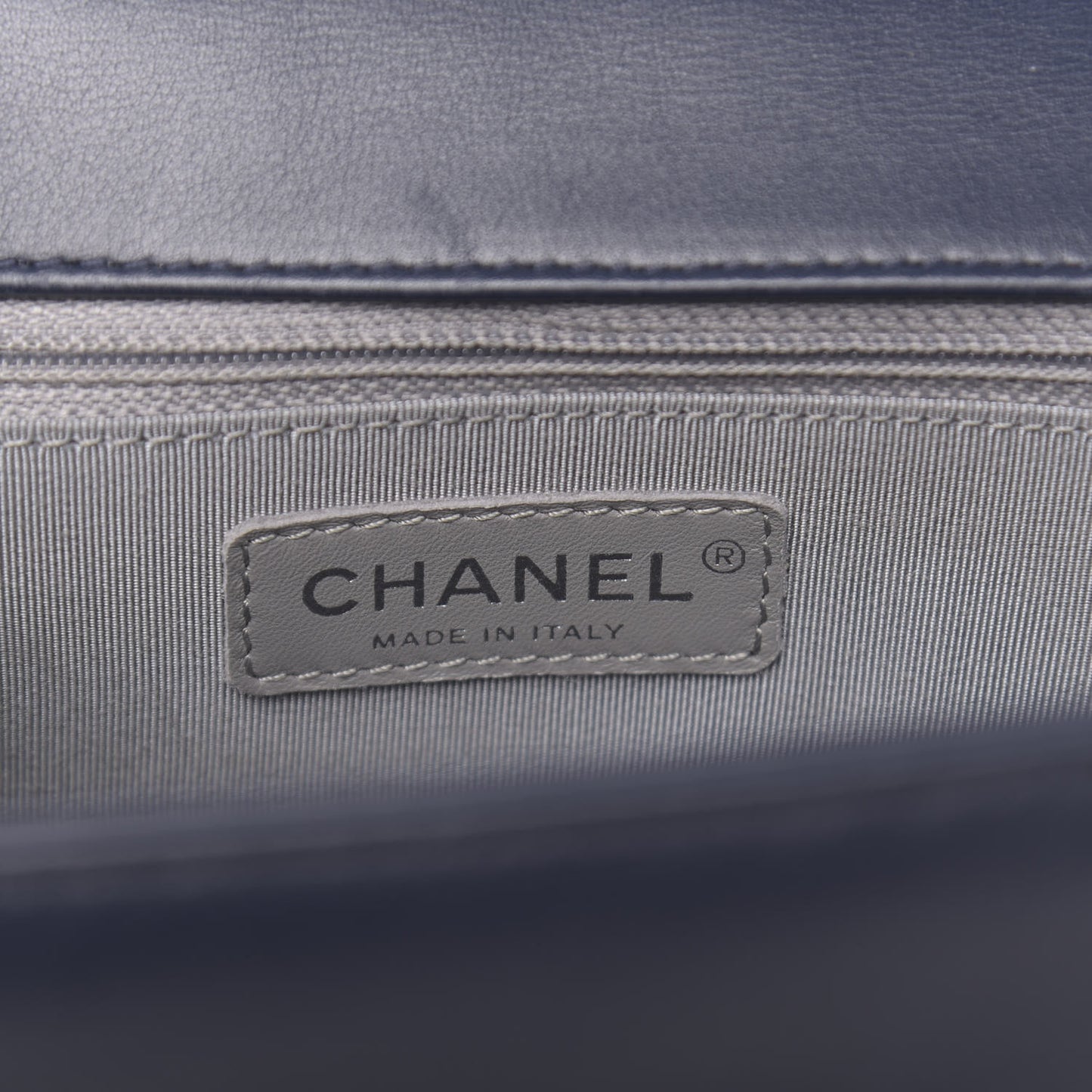 Calfskin Chevron Quilted New Medium Boy Flap Dark Navy Blue