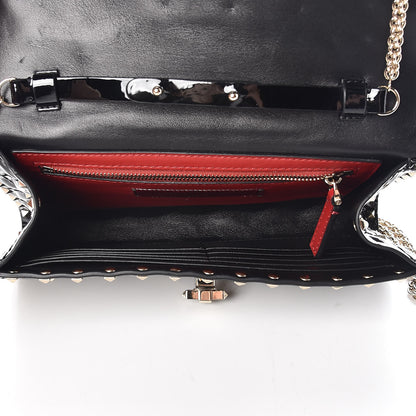 Valentino Garavani Patent Rockstud Spike Wallet on Chain Black 5 of 9