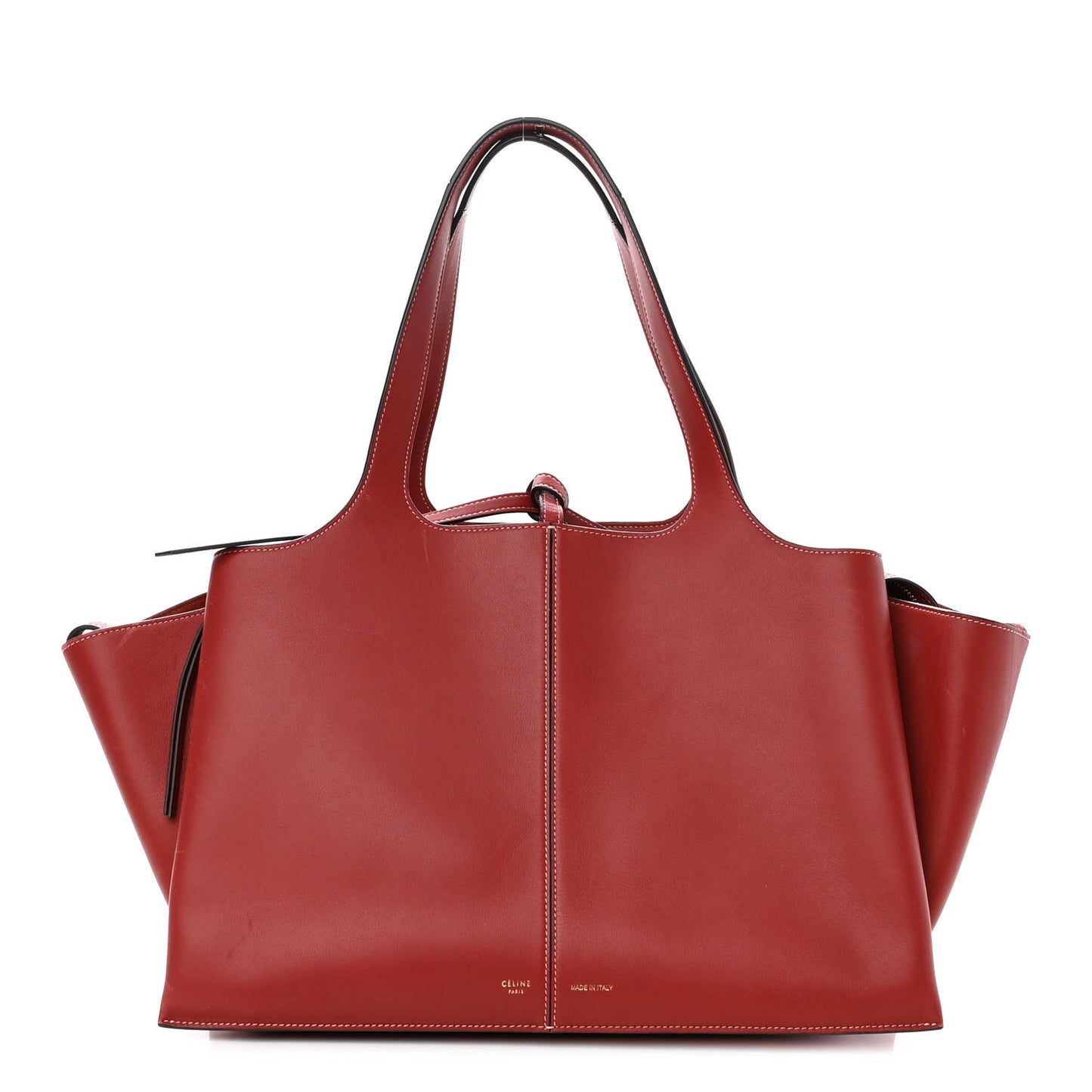 Calfskin Medium Tri-Fold Bag Red Wood