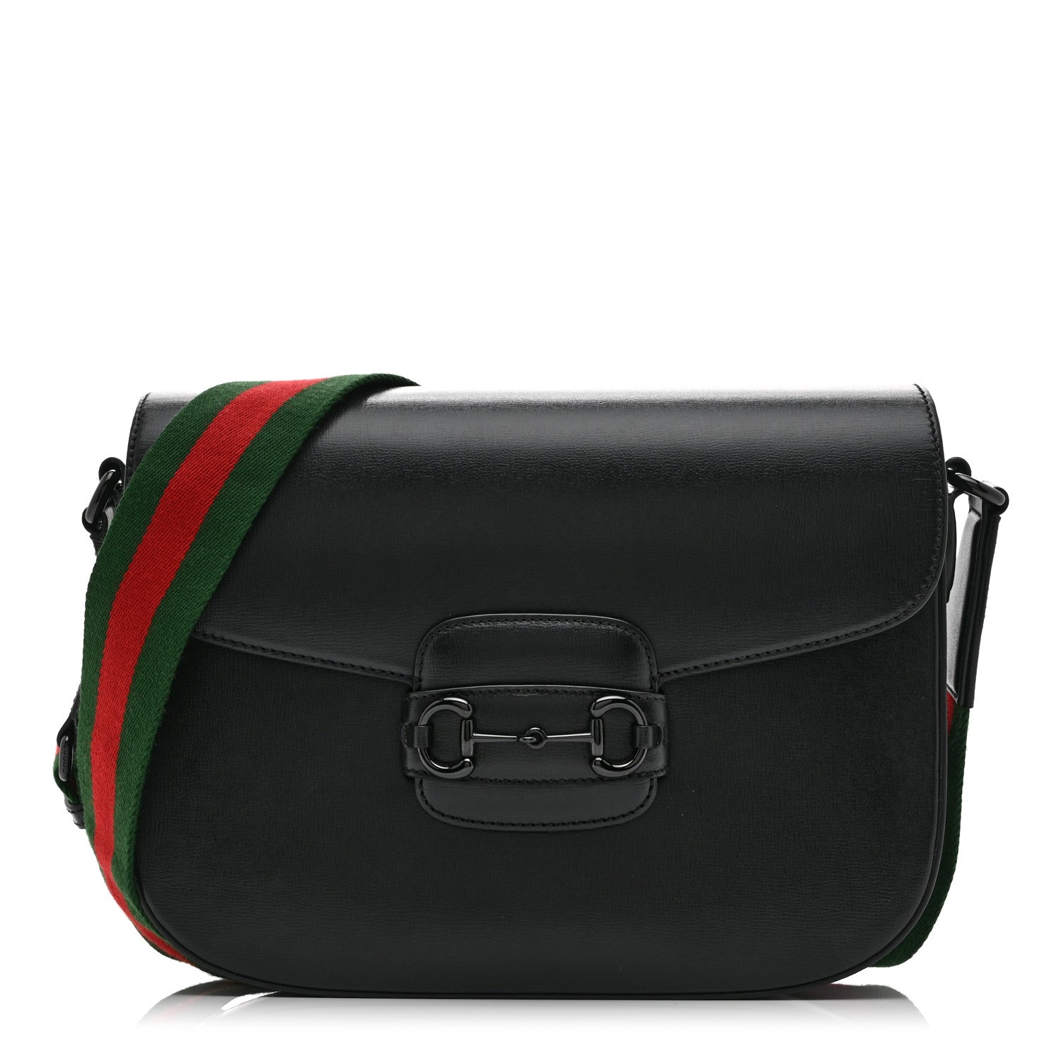 Gucci Azalea Calfskin Web Monochrome Horsebit 1955 Shoulder Bag Black 1 of 10