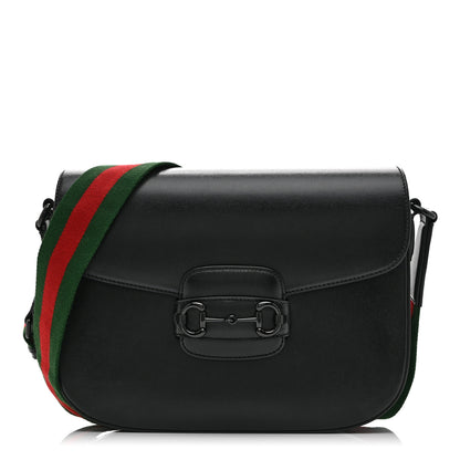 Gucci Azalea Calfskin Web Monochrome Horsebit 1955 Shoulder Bag Black 1 of 10