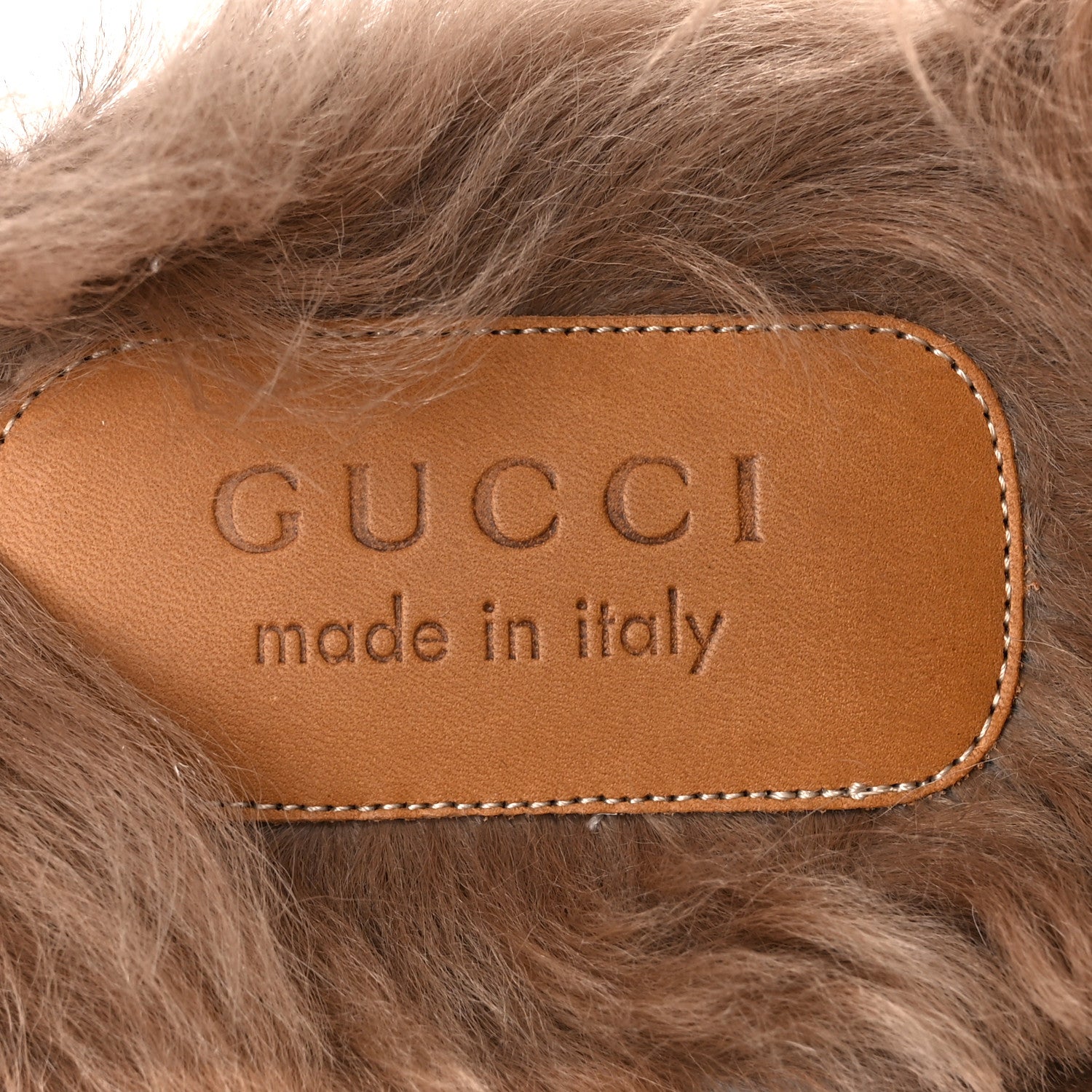Gucci Betis Glamour Calfskin Granada Kid Fur Mens Princetown Slippers 8 Ruby Bordeaux Naturale 7 of 9