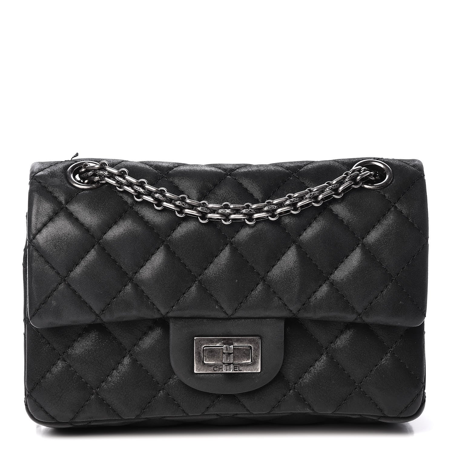Chanel Iridescent Calfskin Quilted 2.55 Reissue 224 Flap Black 1 of 18
