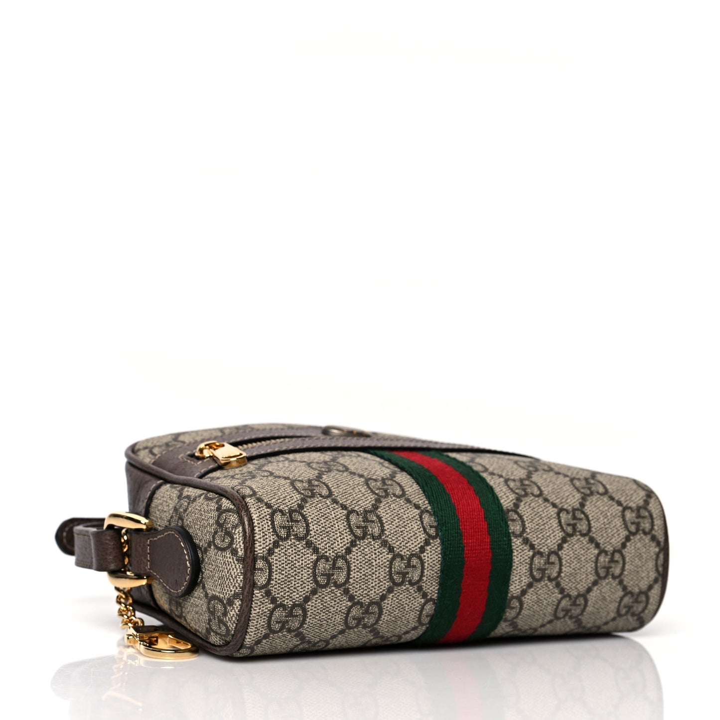 GG Supreme Monogram Web Mini Ophidia Shoulder Bag Brown