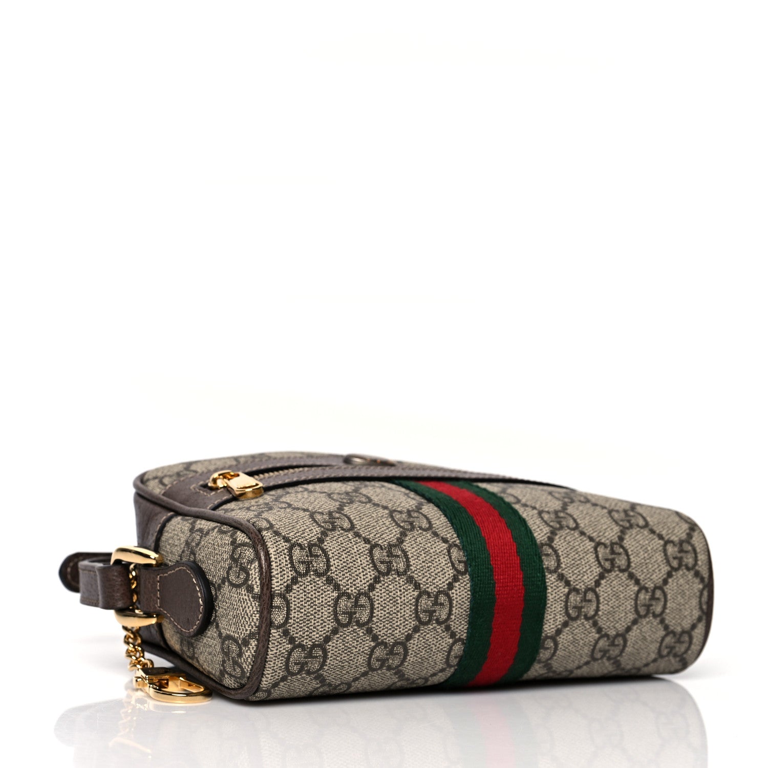Gucci GG Supreme Monogram Web Mini Ophidia Shoulder Bag Brown 4 of 10