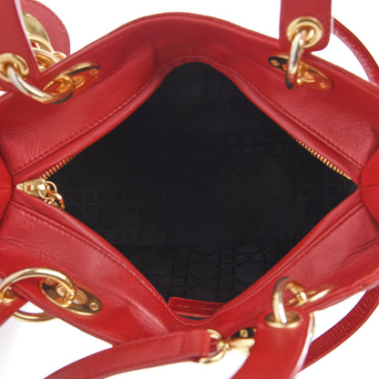 Christian Dior Lambskin Cannage Medium Lady Dior Red 5 of 9