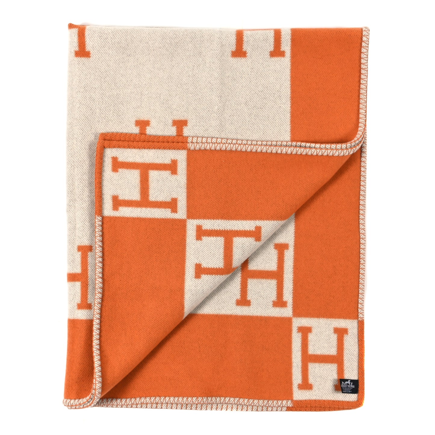 Wool Cashmere Signature Classic Avalon Blanket Ecru Potiron