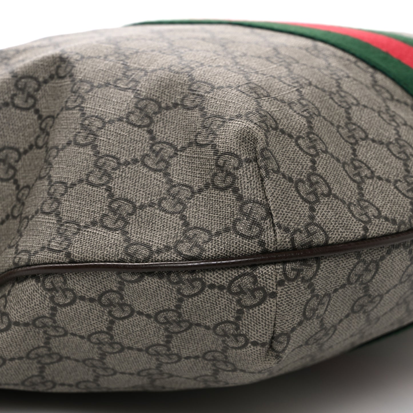 GG Supreme Monogram Web Ophidia Half Moon Hobo Brown