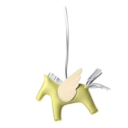 Hermes Milo Lambskin Grigri Rodeo Pegase Horse Bag Charm MM Jaune Bourgeon Bleu Brume Nata 1 of 4