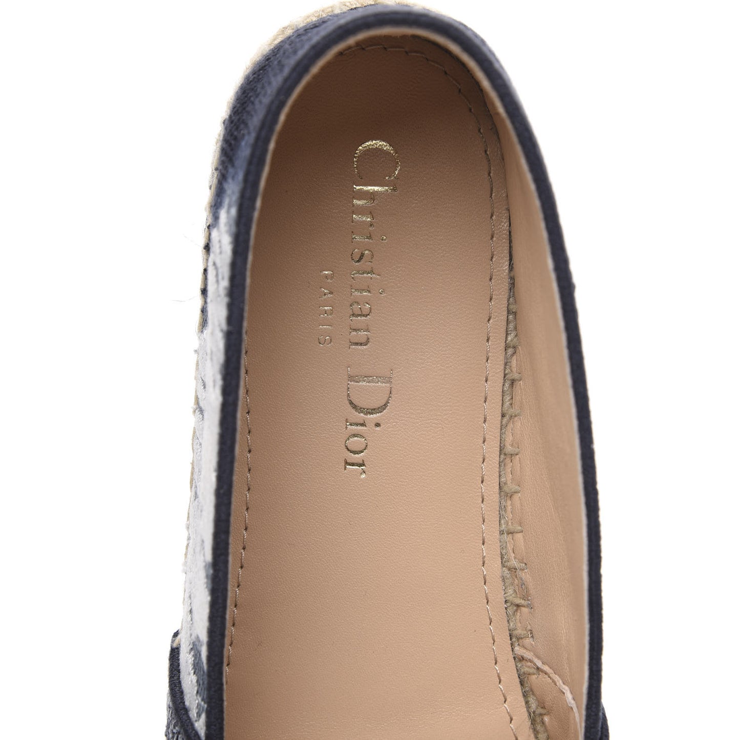 Canvas Tie and Dior Embroidered Granville 15mm Espadrilles 38 Denim