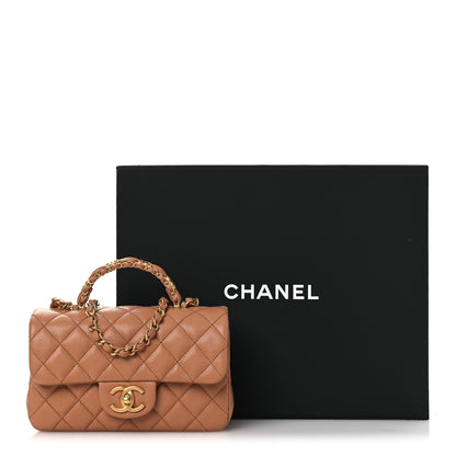Chanel Caviar Quilted Mini Handy CC Flap Camel 14 of 14