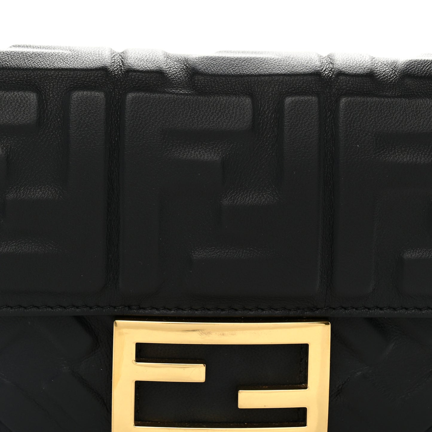 Nappa FF 1974 Embossed Mini Baguette Black
