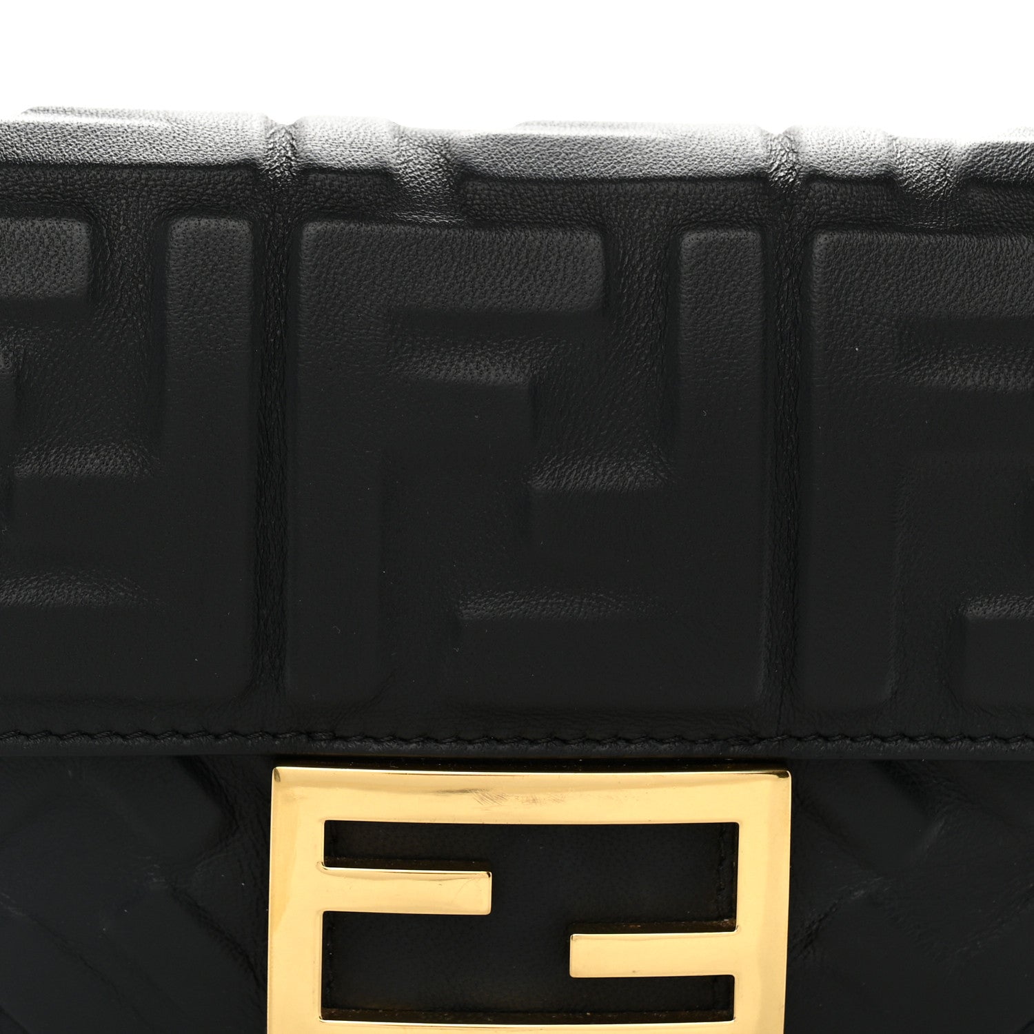Fendi Nappa FF 1974 Embossed Mini Baguette Black 8 of 12