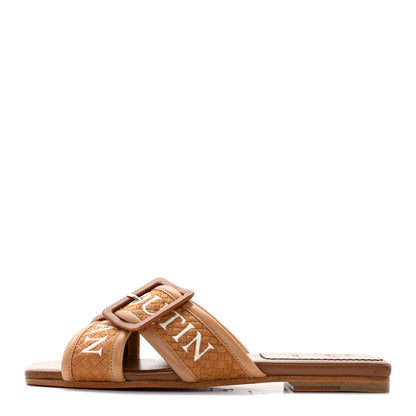 Christian Louboutin Calfskin Crossimule Flat Slide Sandals 36 Cuoio 1 of 9