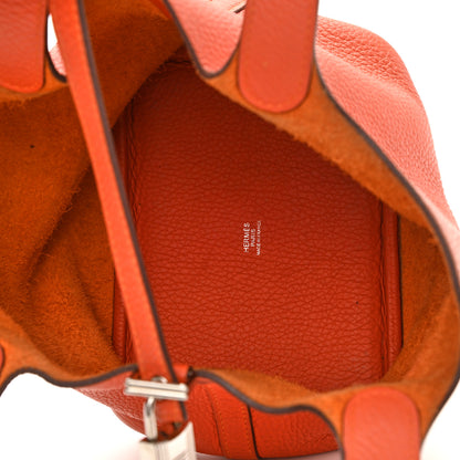 Hermes Taurillon Clemence Picotin Lock 18 PM Feu 5 of 9