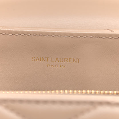 Saint Laurent Calfskin Y Quilted Monogram Small Loulou Chain Satchel Dark Beige 6 of 9
