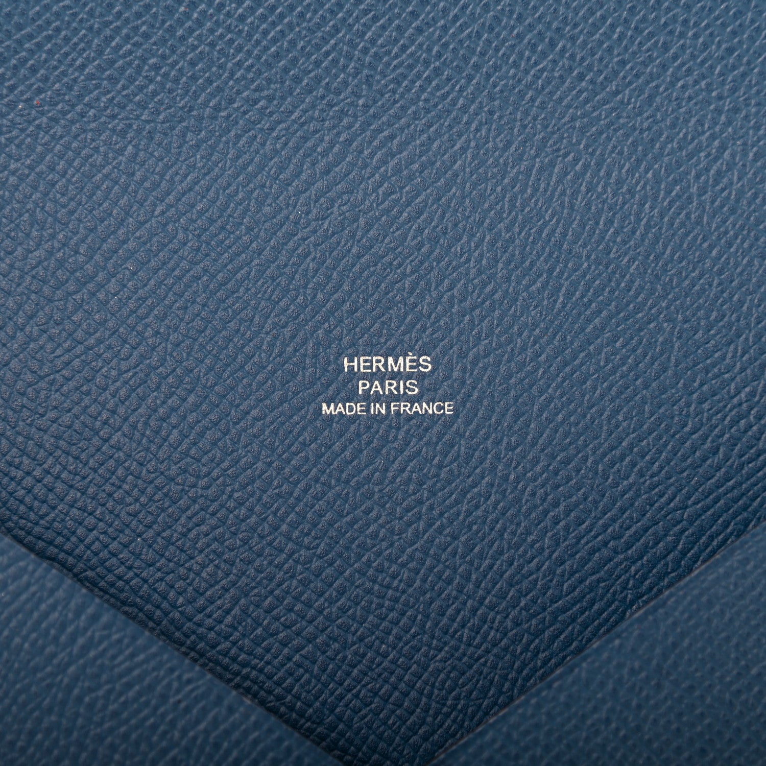 Hermes Epsom Calvi Pouch Bleu Agate Capucine 9 of 10