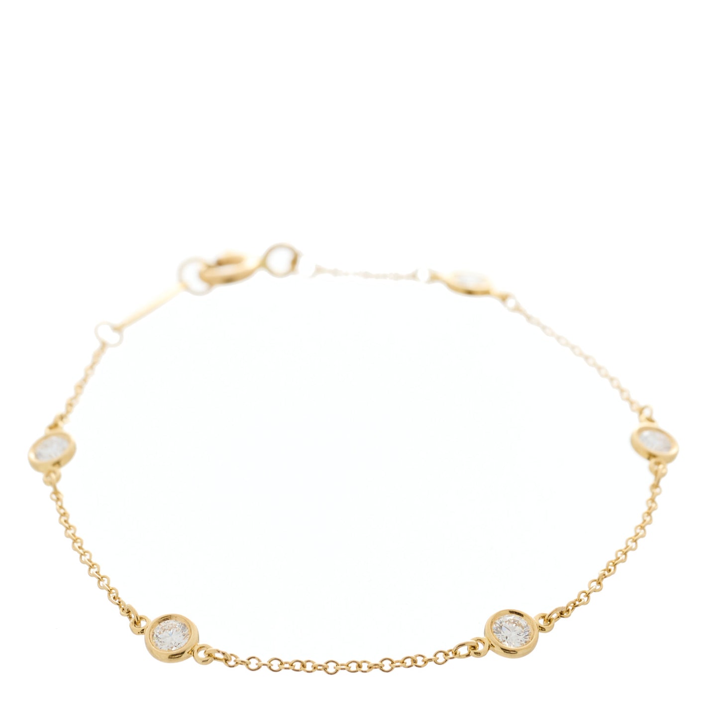 18K Yellow Gold Diamond .40ctw Elsa Peretti Diamonds by the Yard Station Bracelet